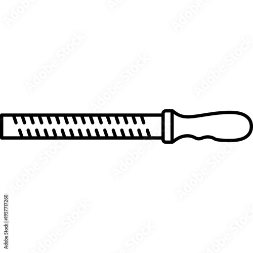 Minimalistic farrier hoof rasp file outline icon