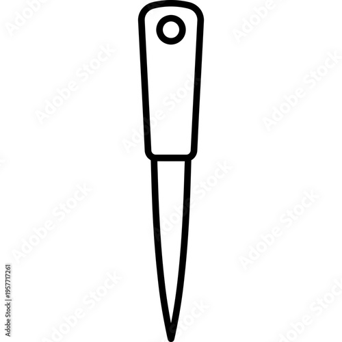 Minimalistic tapered marlinspike fid outline icon