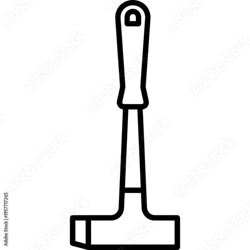 Minimalistic cooper flagging iron sealing tool outline icon
