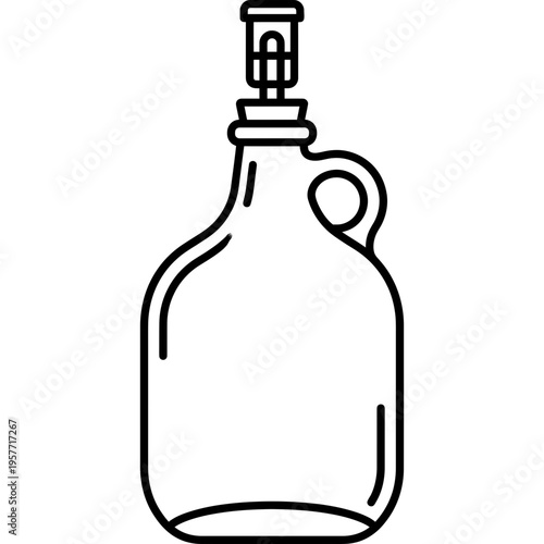 Minimalistic glass carboy fermenter jug outline icon