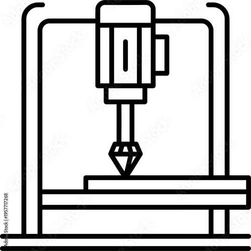Minimalistic glass grinding machine outline icon