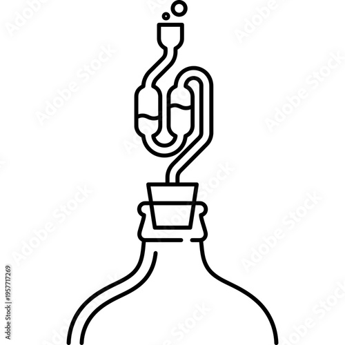 Minimalistic fermentation airlock bubbler outline icon