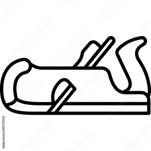 Minimalistic cooper heading float plane outline icon