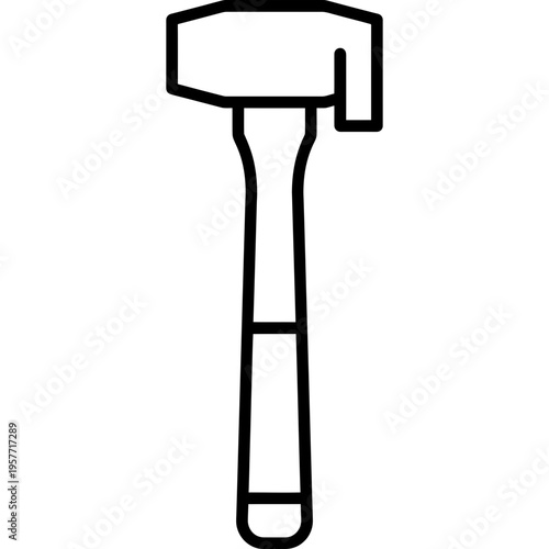 Minimalistic cooper hoop driver hammer outline icon