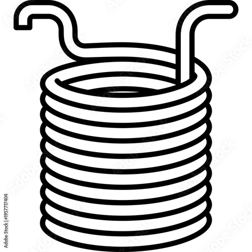 Minimalistic immersion wort chiller copper coil outline icon