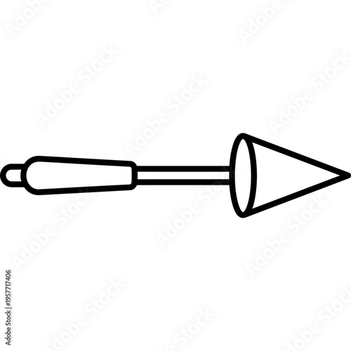 Minimalistic pipe organ tuning cone tool outline icon
