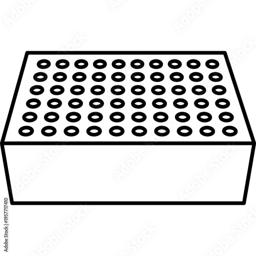 Minimalistic pipe organ wind chest box outline icon