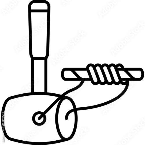 Minimalistic rigging serving mallet outline icon