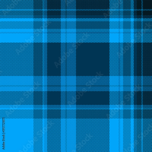 Tie fabric texture pattern, warmth background textile vector. Duvet check plaid seamless tartan in cyan and bright colors.