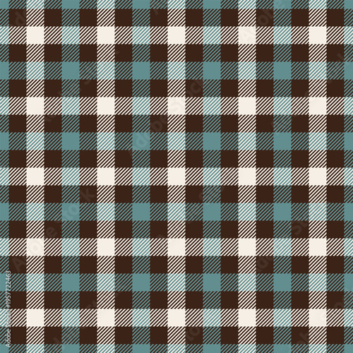 Easter plaid check vector, faded fabric seamless tartan. Linen background texture pattern textile in dark and cyan colors.