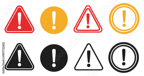 Free Download Collection of warning signs with exclamation marks in various colors - GFXLoad