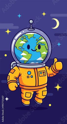 Astronaut with Earth Helmet.