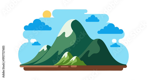 Mountain Landscape With Clouds.