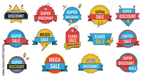 Collection of sale discount labels 1.