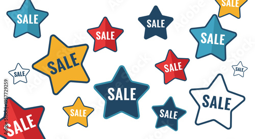 Colorful star shaped sale stickers.