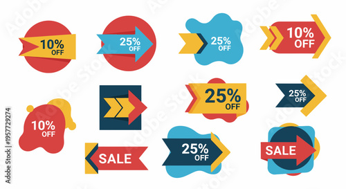 Discount sale labels and badges.