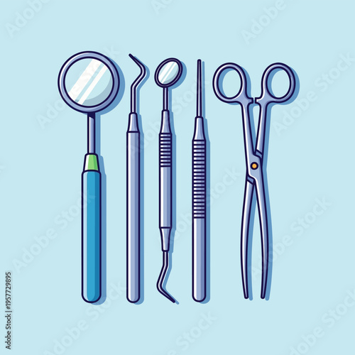 Dental medical tools and equipment.