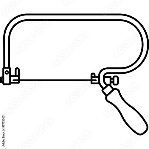 Minimalistic deep-throated fret saw outline icon