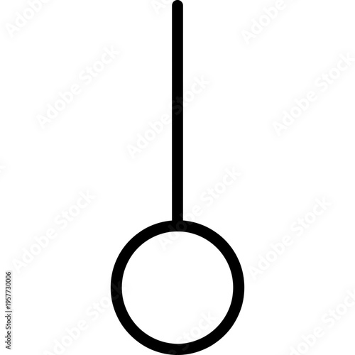 Minimalistic clock pendulum bob weight outline icon