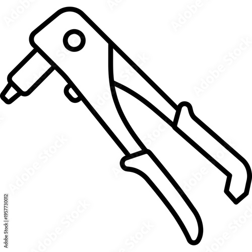Minimalistic hand pop rivet gun outline icon