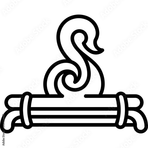 Minimalistic thatched roof ridge roll outline icon