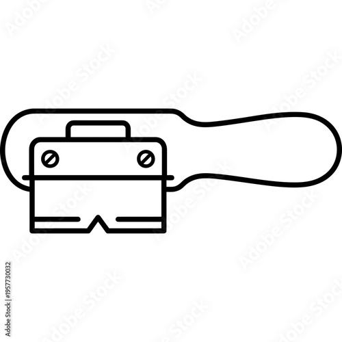 Minimalistic scratch stock inlay groove tool outline icon