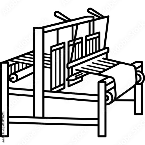 Minimalistic small table loom outline icon