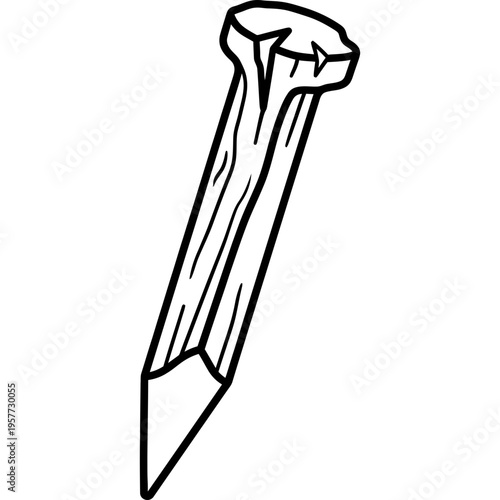 Minimalistic split hazel thatching spar outline icon