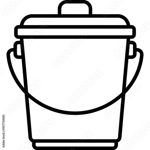 Minimalistic rope tarring bucket outline icon