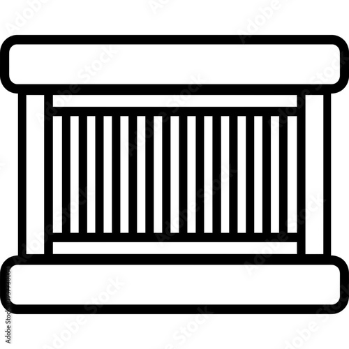 Minimalistic weaving loom reed beater outline icon