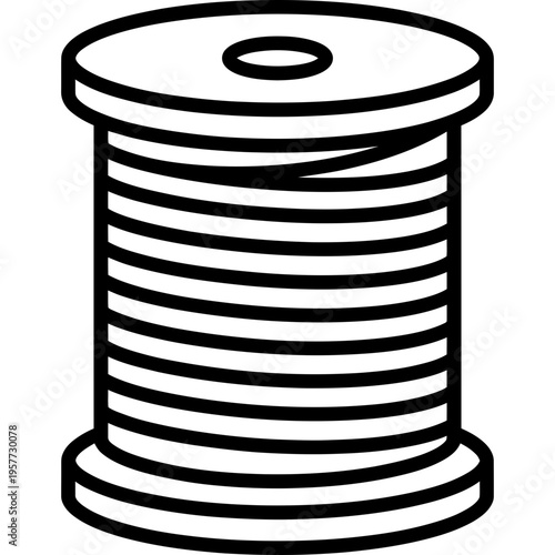 Minimalistic spool of whipping twine outline icon