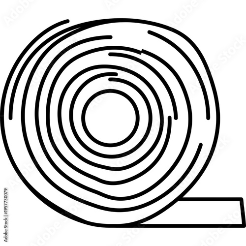 Minimalistic roll of gummed veneer tape outline icon