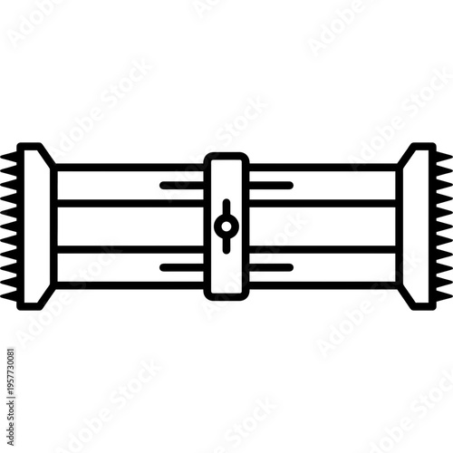 Minimalistic weaving temple stretcher outline icon