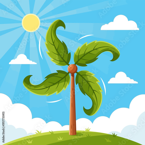 Canvas Print Palm Tree Green Leafy Plant.