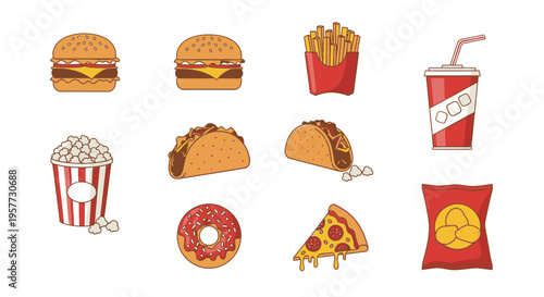 Assorted junk food and snacks 3.