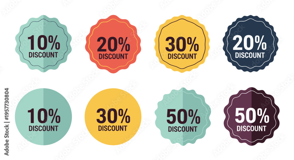Fototapeta premium Discount Labels in Various Colors.