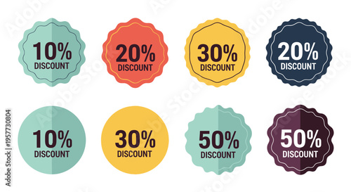 Discount Labels in Various Colors.