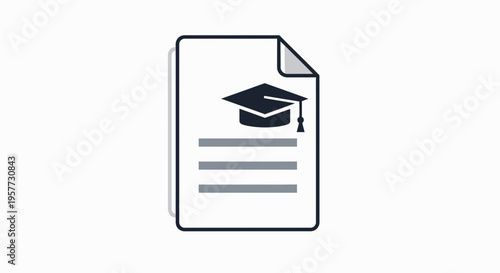 Graduation certificate academic education icon.