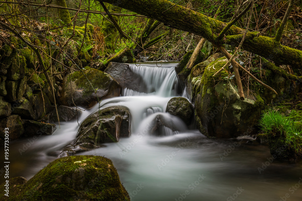 Obraz premium Hiking Trail with Waterfalls between Pedra Ferida and Louçainha, Portugal