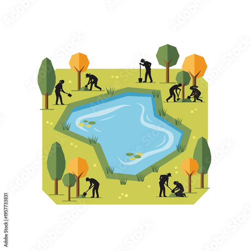 People Playing Golf Course Green.