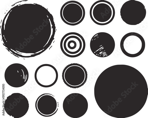 stamp coffee stain and ink blot circular texture vectors