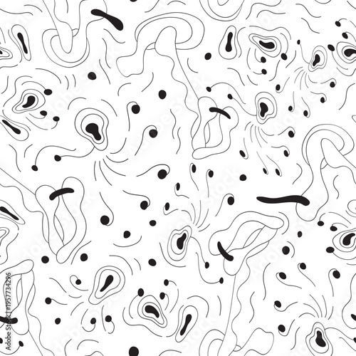 Abstract Unique Memphis Style Seamless Pattern 