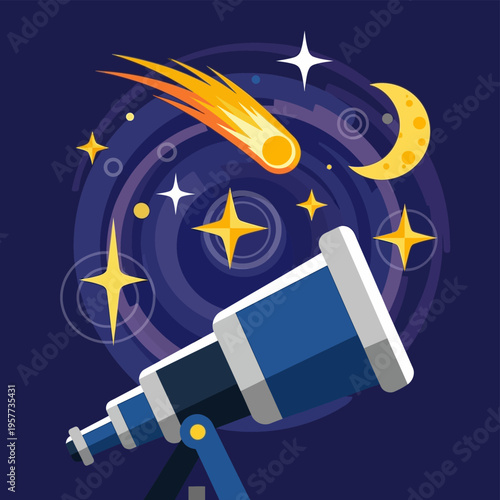 Telescope Looking at Stars.