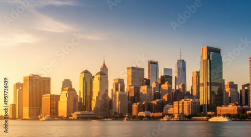 Wallpaper Mural Stunning Sunset over New York City Skyline with Golden Light. Torontodigital.ca