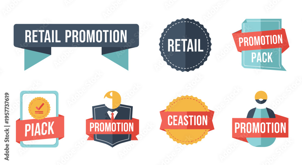 Fototapeta premium Retail promotion labels and icons.