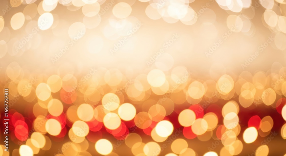 Fototapeta premium Abstract Bokeh Lights Background with Golden and Red Hues.