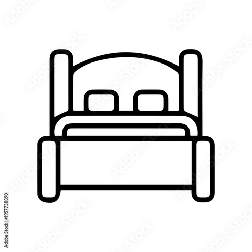 Comfortable Bed Line Icon