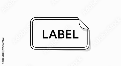 A label with a curled corner.