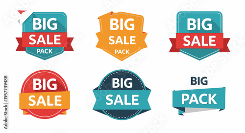 Collection of big sale stickers.