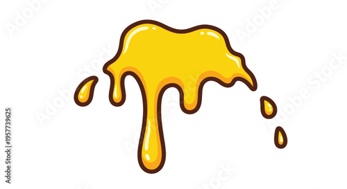 Golden liquid dripping down slowly.